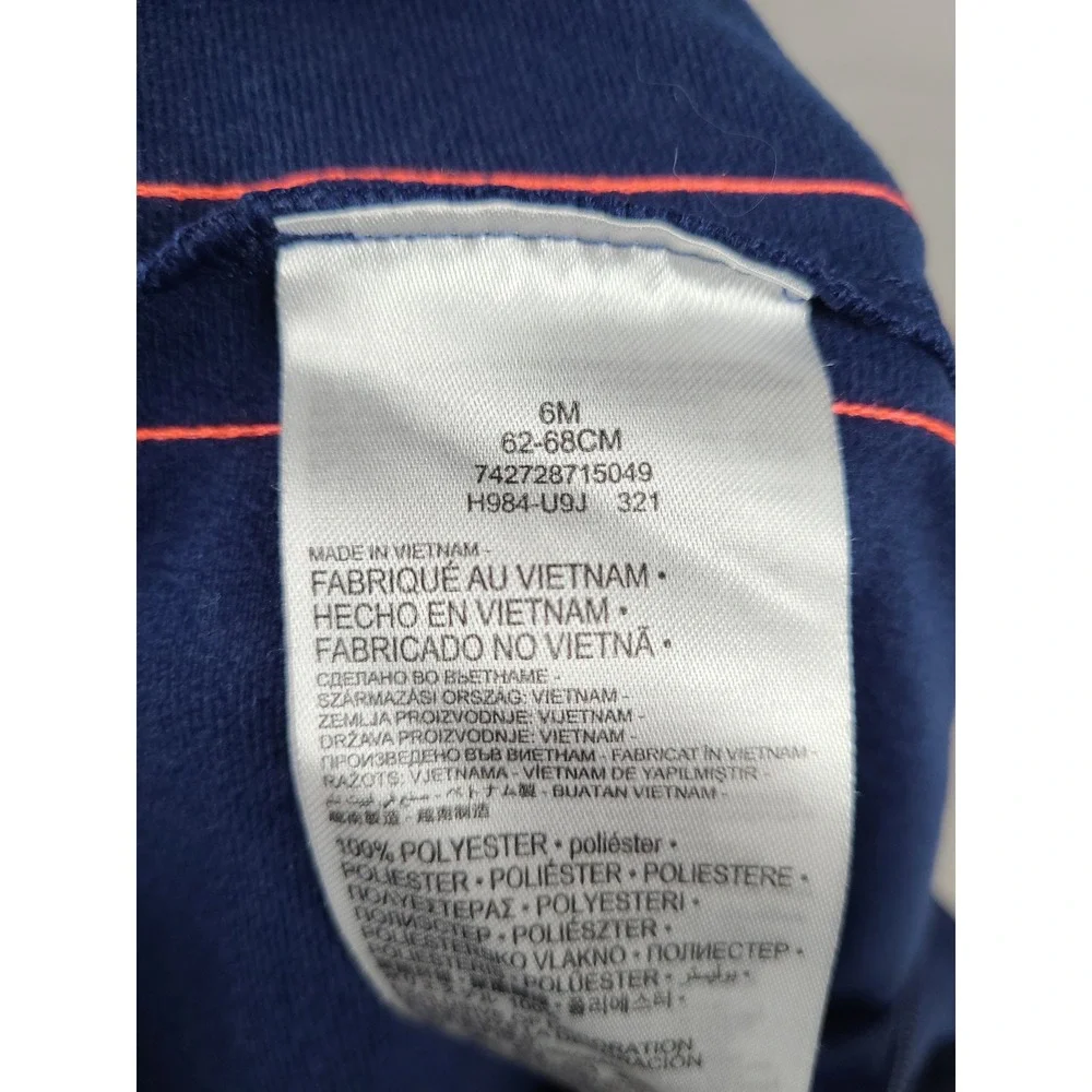 Nike Baby Boys Navy Blue‎ Orange Logo Tape Full Zip Tracksuit Coverall Rpmper